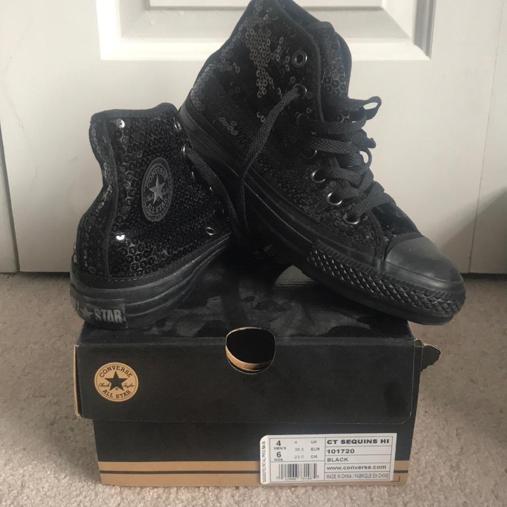 Converse black sequin hightop